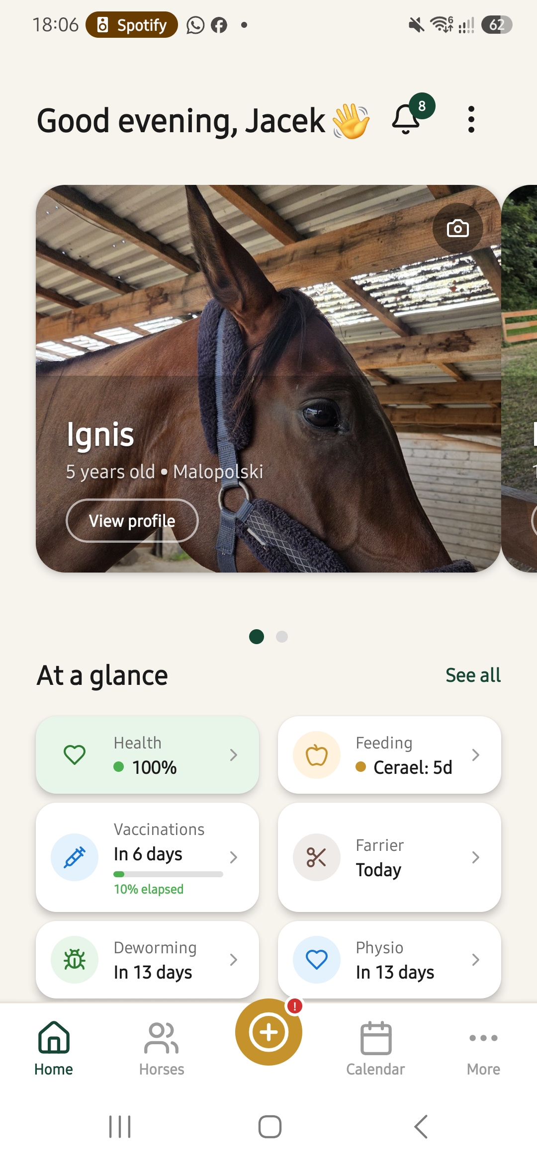 EquiSentry home dashboard