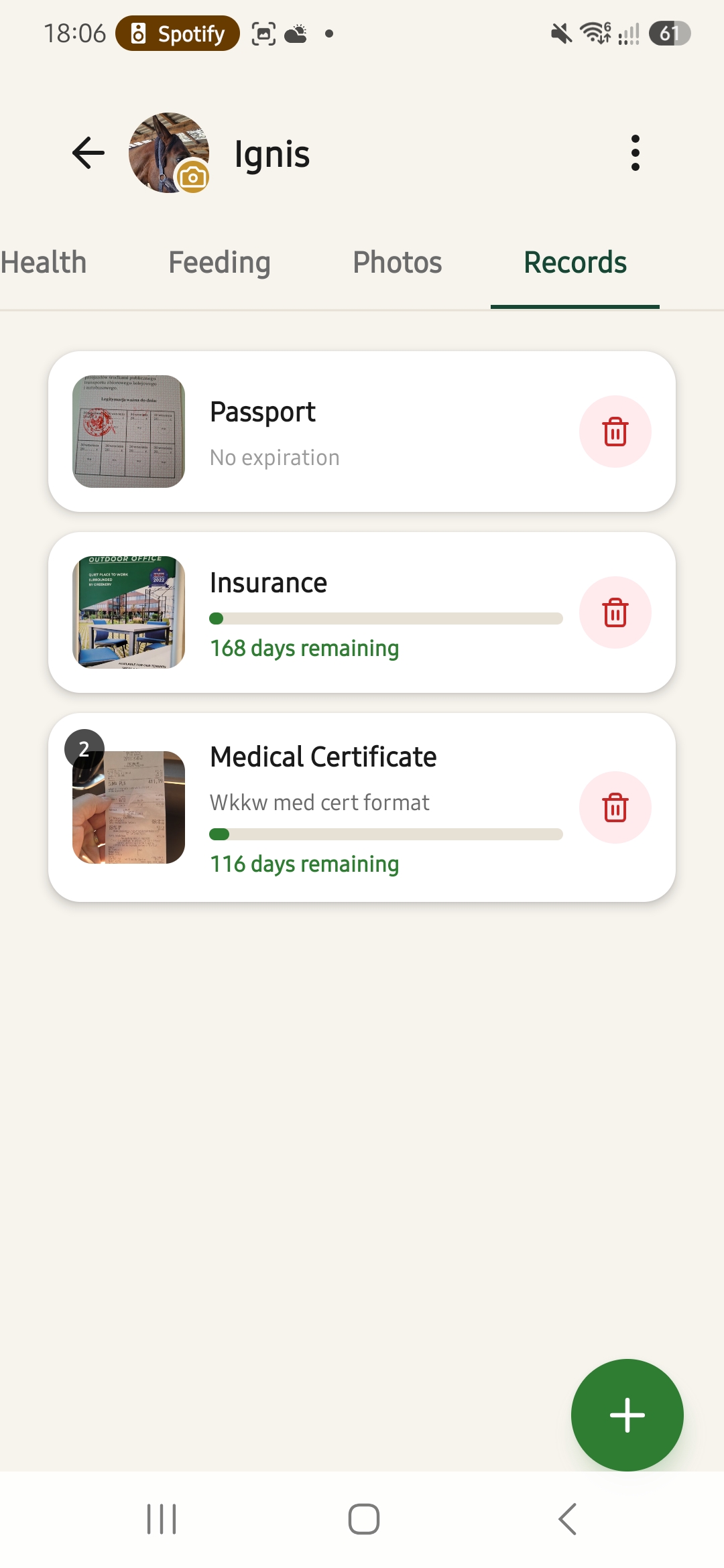 EquiSentry records screen